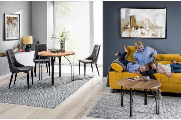 NASTRO – okrągły stolik kawowy w stylu loftowym